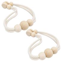 2Pcs Nordic Magnetic Curtain Binding Strap Solid Wood Woven Curtain Tiebacks Decorative Curtain Clasp Home Decoration