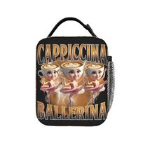 Ballerina Cappuccino Lunch Bag  Travel Lunch Box For Unisex Fun Designer Thermal Tote Handbags Oxford Portable Cooler Bag One Size