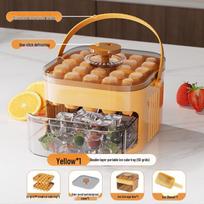 Easy Release Ice Cube Tray Mold - Large Capacity Plastic Ice Bucket for Household Use Single Layer geltona
