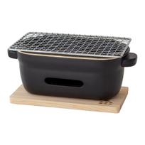 Kamoshika Doguten Ceramic Charcoal Grill (Square) Square Mesh Grate and Base Plate, Tabletop Ceramic Konro Grill, Banko Yaki, Made in Japan juoda