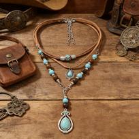 Vintažinis daugiasluoksnis karoliai moterims, etninio stiliaus pakabukas, grandinėlė ant kaklo, universalus bohemiško stiliaus aksesuaras Vintage Three-Layer Neckl brown