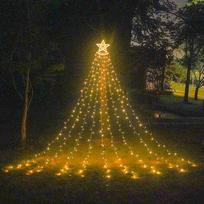 Led Pentagram krioklio lemputės Kalėdų puošmena saulės energija lauko vakarėliui atsparus vandeniui sodas balkonas nuotolinio valdymo pultas naktinė styga US šilta balta spalva