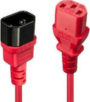Lindy CABLE POWER IEC EXTENSION 1M/RED 30477 LINDY