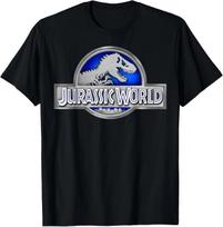 Juros periodo parkas Plieno ir tamsiai mėlyno fosilijų filmo logotipas T-shirt M