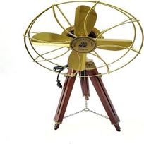 Žalvarinis pastatomas ventiliatorius su mediniu trikoju grindų stovu Vestuvių dovana, Kalėdos, Tėvo diena, Motinos diena Namų, biuro dekoras 101,6 cm