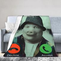 Soft Warm BlanketsKids Airplane Travel John Pork Is Calling Art Throw Blanket  Flannel Bedspread For Couch Bed Graphic Bed Cover 30x40in