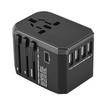 Travel Adapter Plug 4 USB Ports Type C Sockets Converter for CelsiusCelsiusCelsius(Black)