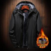 Vyriškas neperpučiamas medvilninis šiltintas striukė – Storas, atsparus šalčiui viršutinis drabužis alpinizmui, didelių dydžių 2XL