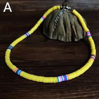 Polymer Clay Necklace Soft Pottery Choker Necklaces Colorful Surfer Beads Collar Handmade Femme Jewelry Gifts KTJ