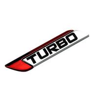 3D Metalinis TURBO Turbokompresorinis Automobilio Lipdukas Logotipas Emblema Ženklelis Automobilio Stiliaus Lipdukai Red Left