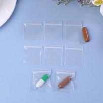 100 vnt. PE plastikiniai pakavimo maišeliai su užspaudžiamu užraktu, maišeliai tabletėms, nauji mini užspaudžiami maišeliai, maišelis su užtrauktuku, maišelis su užspaudžiamu užraktu, 2,5x3 cm Onesize gray