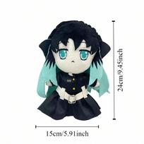 Demon Slayer Anime Kamado Nezuko and Tokitou Muichirou Plush Cosplay Series Stuffed Toys for Christmas And Birthday Lovely Gifts black