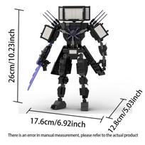 Creative Titan Series Skibidi Tualetas Statybiniai blokai Laikrodis TV Vyras Modelis Pasidaryk pats plytos Žaislai vaikams Kalėdinės Vaikų Dovanos black