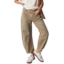 Women Baggy Mid Waist Jeans Wide Leg Loose Boyfriend Denim Pants Straight Leg Cropped Barrel Jeans S