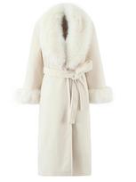 Women's Fashion Casual Fur Collar Lace-Up Mid-Length Slimming Jacket Small balta