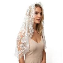 Women Veil 1-Tier Wedding Veil with Exquisite Lace Binding Romantic Bridal Headpiece for Church Ceremonies Engagement Banquets balta