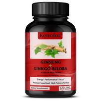 Ginkgo Biloba Leaves Complex 160 Mg Dietary Supplement, 120 Capsules Per Bottle 120 Capsules black