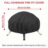 Cover For Fire Pit Windproof Oxford Fabric Round Fire Pit Protector For Outdoors For Snow Debris Bird Droppings Rain Sunlight