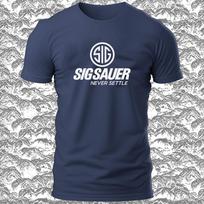 Riboto tiražo SIG SAUER ginklų logotipas Juokingi vyriški S dydžio iki 5XL Pagaminta JAV Unisex marškinėliai XXL blue