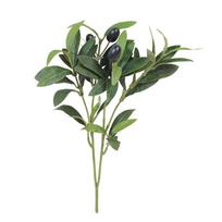 Su alyvuogių vaisiais Dirbtinis alyvuogės lapas Elegantiški netikri augalai Dirbtinis alyvuogės šakos Svetainė 38cm gray