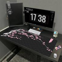 Sakura 1000x500mm XXL Lock Edge Mouse Pad Large Size Gaming Table Mat Non-slip Mice Mat Beast Desk Pad For Gift Mouse Pad HD DIY 30cmx60cm(11.8x23.6inch) black