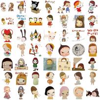 50 100Pcs Yoshitomo Nara Stickers Cute Handbooks Material Phone Cases Laptop Suitcases Water Cups Waterproof Stickers