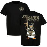 Sig Sauer Taktinis Pingvinas Grafinis Marškinėlis, Kai Svarbu 2A Šaulio Marškinėlis 3XL gray