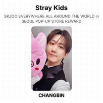 Stray Kids SKZOO EVERYWHERE ALL AROUND THE WORLD in SEOUL POP-UP STORE REWARD Official Photocard CHANGBIN gray