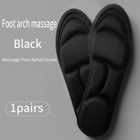 Memory Foam 5D sportiniai vidpadžiai batams, moteriški vyriški, kvėpuojantys pagalvėlės bėgimo vidpadžiai, skirti pėdų priežiūrai, ortopediniai vidpadžiai S juoda
