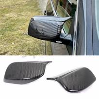 Carbon Fiber Car Rear View Door Wing Mirror Side Mirror Cover Caps Shell Case for BMW E60 E61 E63 E64 5 6 Series Model Bright black-2pcs