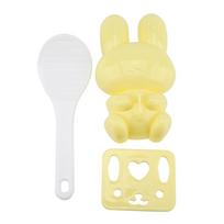 3pcs Food grade PP Cartoon   Model Sushi Rice Mold   Handicraft Onigiri Make Tool(Yellow pink