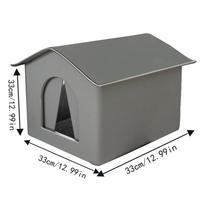 Outdoor Cat House Foldable Warm Pet House Waterproof Rainproof Kitten Cave Pet Tent Bunny Bed For Feral Cat Puppy Gray S gray