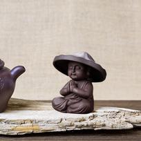 Buddha Statue Sitting Collectible Figurine Meditation Sculpture Tea Pet Style C black