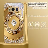 Išskirtinis papuošalų menas, skirtas Samsung Galaxy S26 S20 FE S21 S22 S23 Plus S24 Ultra S25Ultra S21+ S22Plus, auksinis stiklinis telefono dėklas Galaxy S26