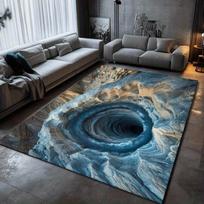 3D Skylės Iliuzijos Kilimas, Realistiškas Urvo Grindų Kilimas, Unikalus Optinės Iliuzijos Plotinis Kilimas Svetainei, Linksmas Naujoviškas Namų Dekoras 40x60cm gray