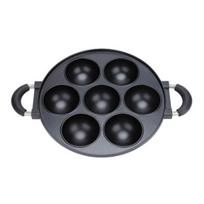 7/12/19-Hole Baking Pan Round Mold for Cake Pop Takoyaki & Egg Pancake Aluminum Takoyaki Pan Easy Release Quick Cleaning Versatile Kitchen Baking 12Holes gray