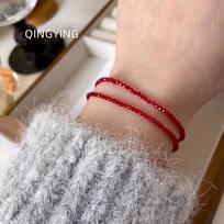 Women's High-End Layered Red Crystal Spinel Choker Collar Necklace