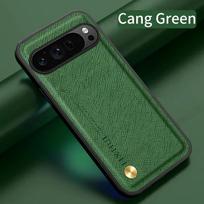 For Google Pixel 10 Pro XL Car Magnetic Holder Shockproof Case For Pixel 9 Pro XL 8 Pro 7 A Leather Texture Protective Cover For Pixel 8 žalia