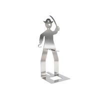 Stainless Steel Human Shaped Sausage Grill Stand with Sword Design for Outdoor Barbecue and Cooking Accessories One Size