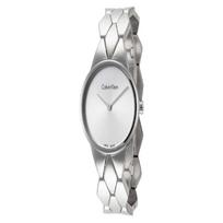 CALVIN KLEIN / laikrodis kvarcinis mechanizmas metalinė apyrankė 28mm sidabrinis ciferblatas moteriškas laikrodis 30 metrų atsparus vandeniui K6E23146 kvarcas