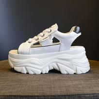 Women's Trendy 8cm Platform Lace-up Open-toe Sandals for Summer 2026 34 pilkšvai balta