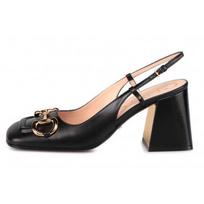 GUCCI Žirgo kandiklis Storas kulnas Aukštakulniai 7,5 cm Moteriški Juodi 643892 C9D00 1000 34 black