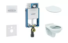 Geberit Kombifix - Pakabinamo unitazo su SIGMA50 nuleidimo mygtuku montavimo elementas, Alpių baltumo spalva + Alpha unitazas ir unitazo dangtis 110.302.00.5 ND8
