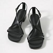 Madingi moteriški sandalai Vasaros Nauji Elegantiški Suknelės Aukštakulniai Sandalai Lauko Mada Atviras Pirštas Laisvalaikio Didelio Dydžio Batai Sandalias De Mujer 36 juoda