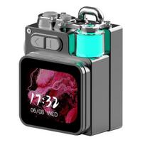 Mini Bluetooth-compatible Speaker BT5.4 Outdoor Travel Speaker with LED Touch Screen Calendar Weather Calling Portable Small Audio for Shower tamsiai pilka spalva