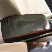 Interior Carbon Style Microfiber Leather Center Armrest Cover Trim For Honda Civic 8th Gen Sedan 2006 2007 2008 2009 2010 red line