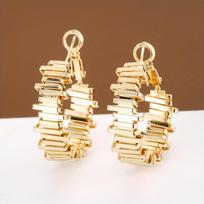 Personalized Trend Irregular Patchwork Drop Earrings, Women's Fashion Simple Holiday Party Accessories