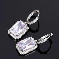 Vintage Sterling Silver Shinning AAA Zircon Earrings for Women Trendy Earring  Prevent Allergy Party Accessories Gift balta