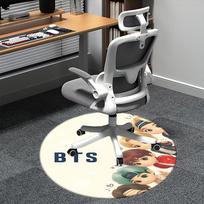 BTS K-pop prekės Kėdės kilimėlis Apvalus kilimas-Biuro kilimas, Skalbiamas mašinoje, Neslystantis, Tinka svetainėms, Miegamiesiems 80cm gray