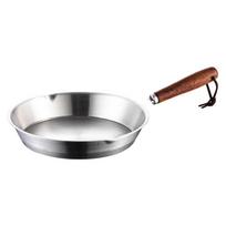Nelipni mini keptuvė su medine rankena nerūdijančio plieno nepadengta keptuvė, suderinama su indukcija 12CM